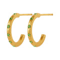 OMG Hoops Small par guldplÀterad - Crystal Green
