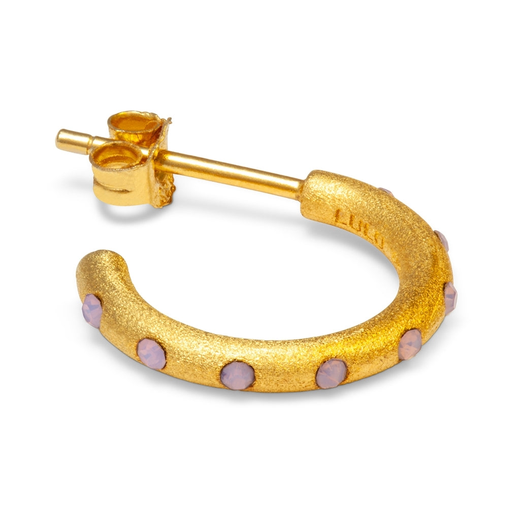 LULU Copenhagen OMG Hoops Small par guldplÀterad Hoops Ljusrosa