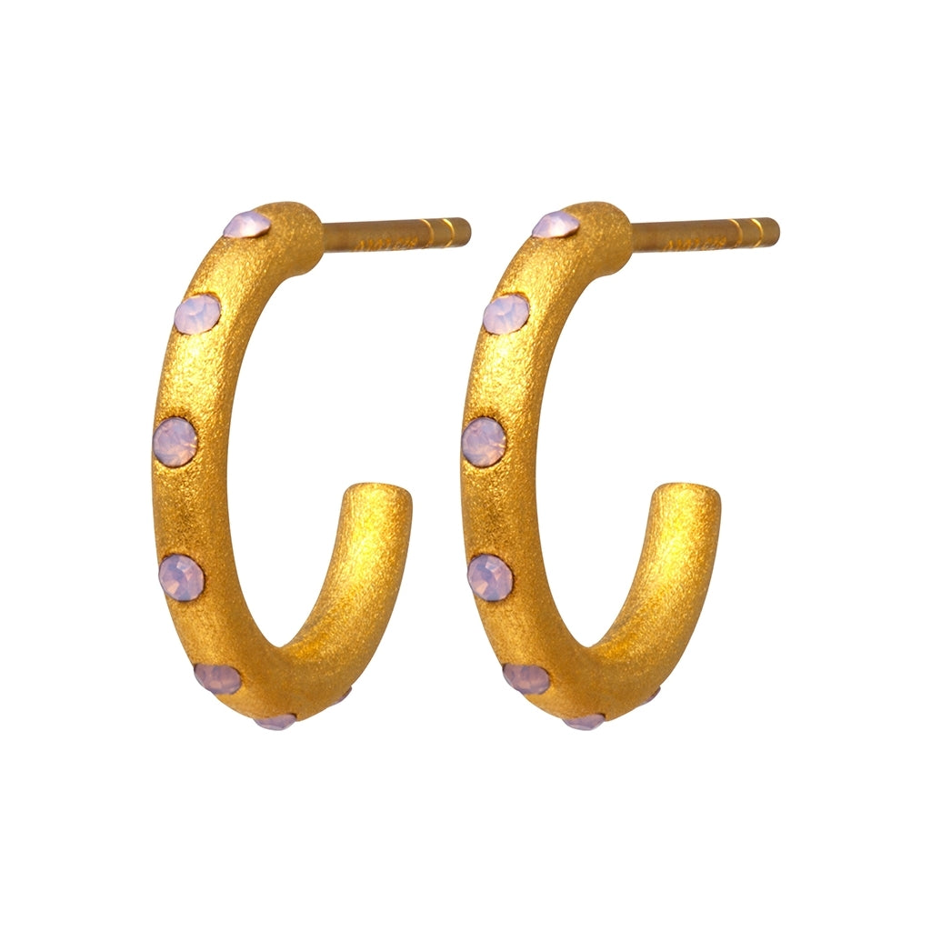 LULU Copenhagen OMG Hoops Small par guldplÀterad Hoops Ljusrosa