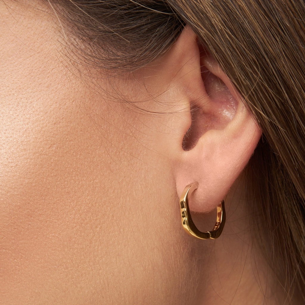 LULU Copenhagen Organic Hoops Par Hoops Guldpläterad