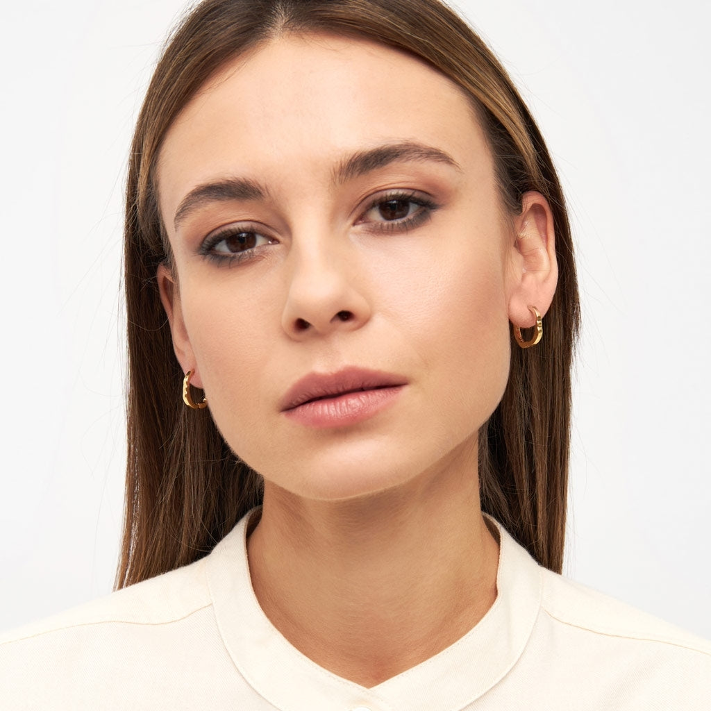 LULU Copenhagen Organic Hoops Par Hoops GuldplÀterad