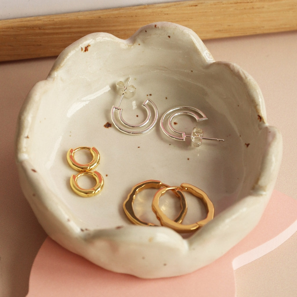 LULU Copenhagen Organic Hoops Par Hoops GuldplÀterad