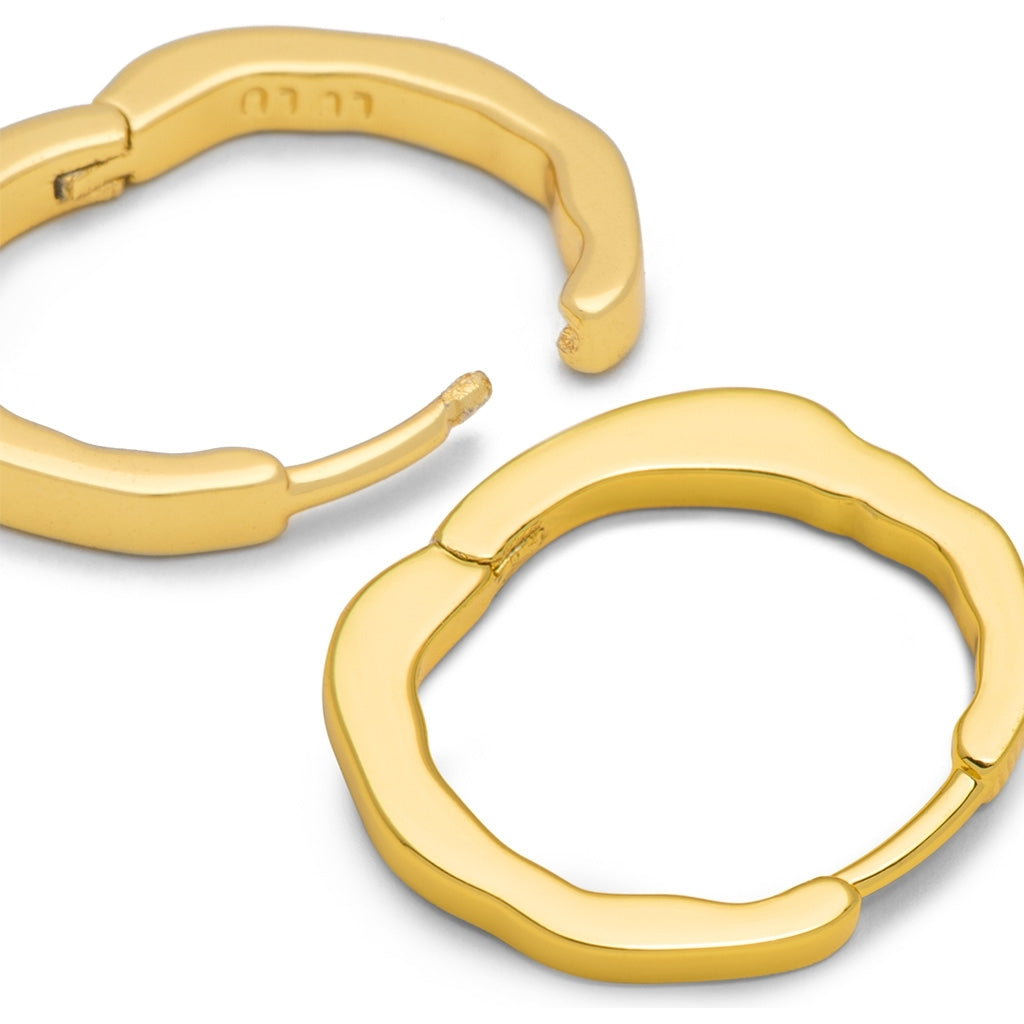 LULU Copenhagen Organic Hoops Par Hoops Guldpläterad