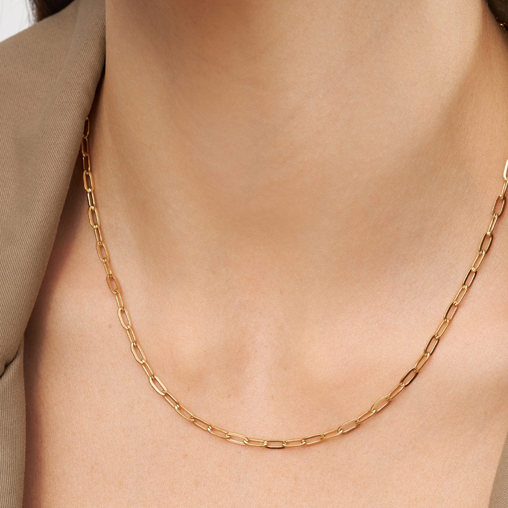 LULU Copenhagen Paperclip Halsband guldpläterad Necklaces Guldpläterad