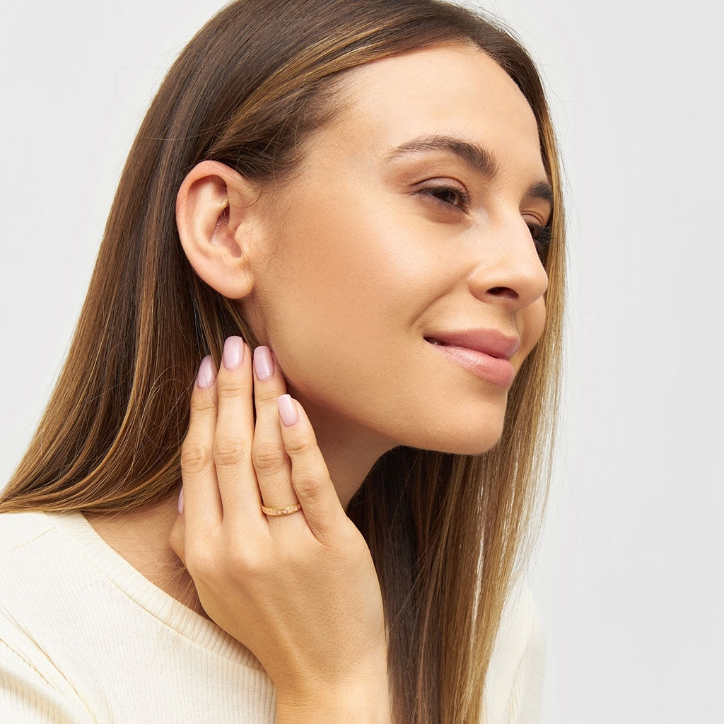 LULU Copenhagen Pattern Ring guldplÀterad Rings Burnt Coral