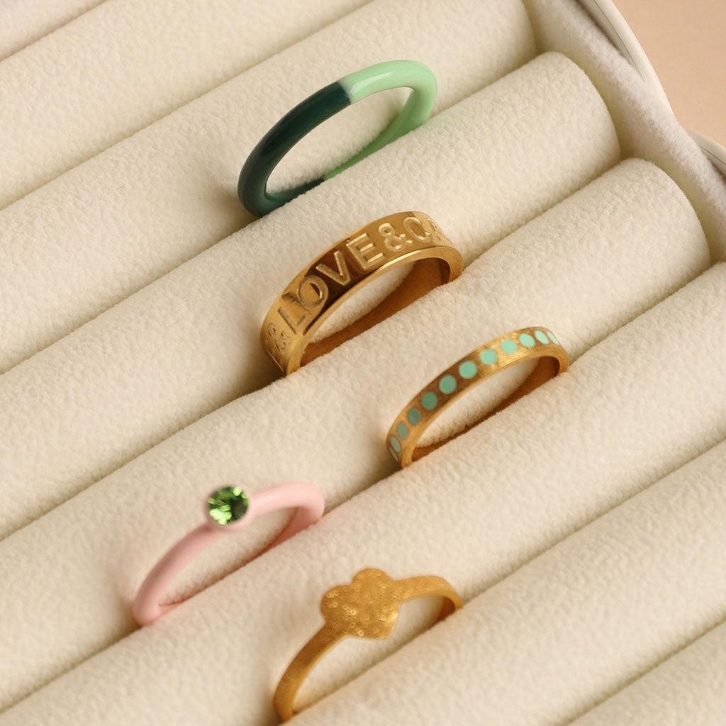 LULU Copenhagen Pattern Ring guldplÀterad Rings Mint