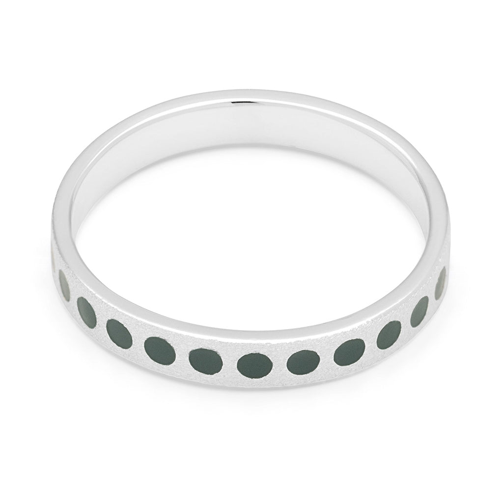 LULU Copenhagen Pattern Ring silver Rings North Sea Green