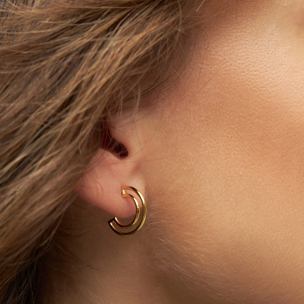 LULU Copenhagen Shape Hoops Par Hoops GuldplÀterad