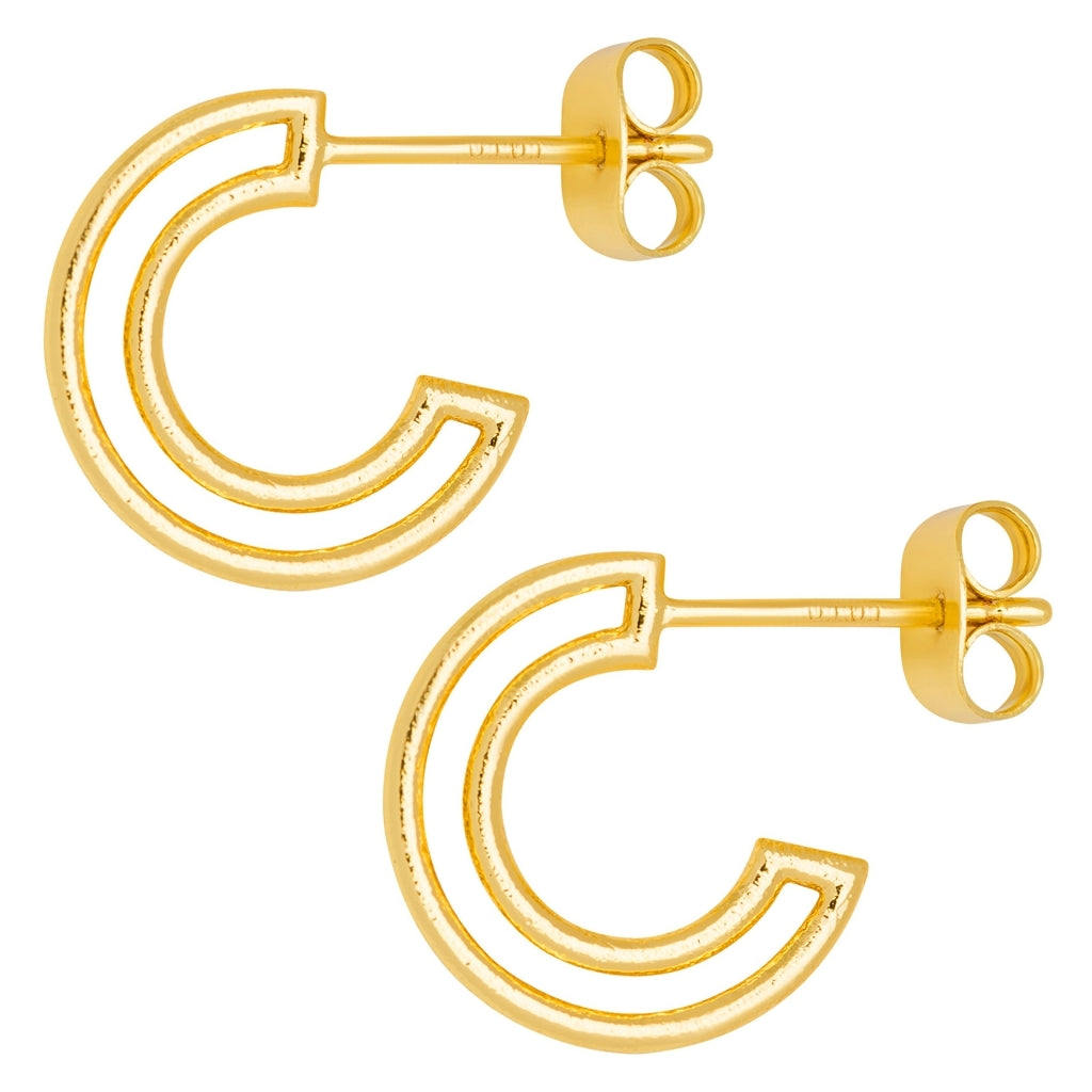 LULU Copenhagen Shape Hoops Par Hoops GuldplÀterad