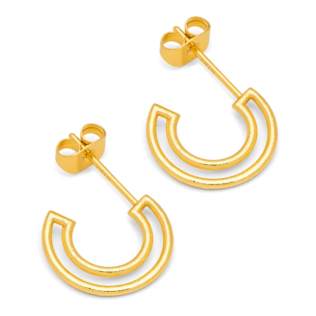 LULU Copenhagen Shape Hoops Par Hoops GuldplÀterad