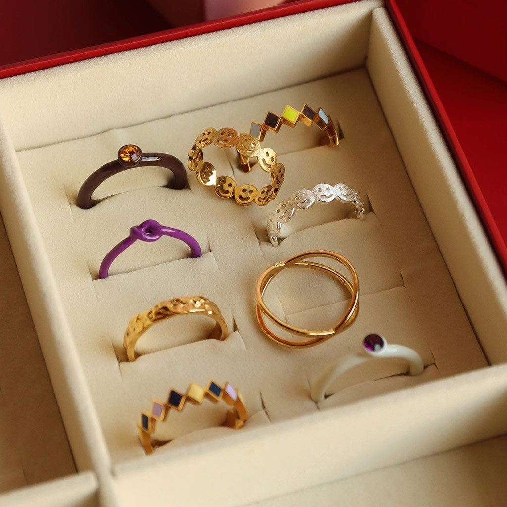 LULU Copenhagen Smile Ring Rings GuldplÀterad