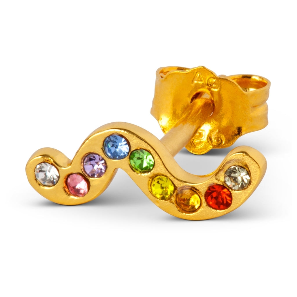 LULU Copenhagen Snaky örhÀnge 1 st guldplÀterad Ear stud, 1 pcs Rainbow
