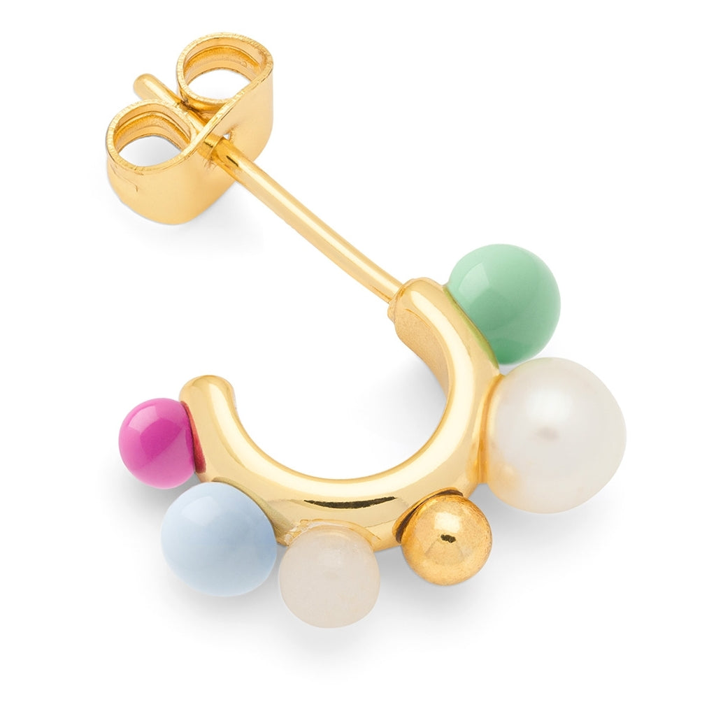 LULU Copenhagen Space Hoops Par guldplaterÀd Hoops Skyride Blue