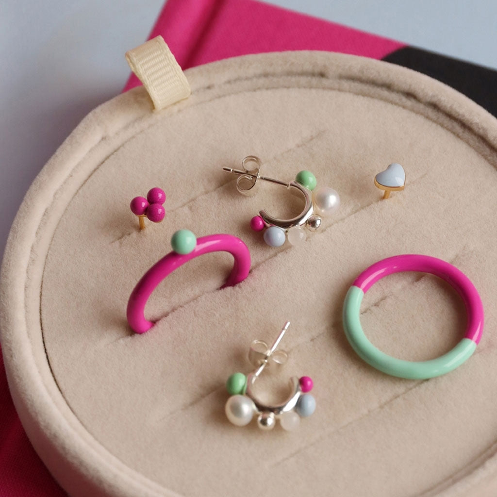 LULU Copenhagen Space Hoops Par silverplaterÀd Hoops Skyride Blue