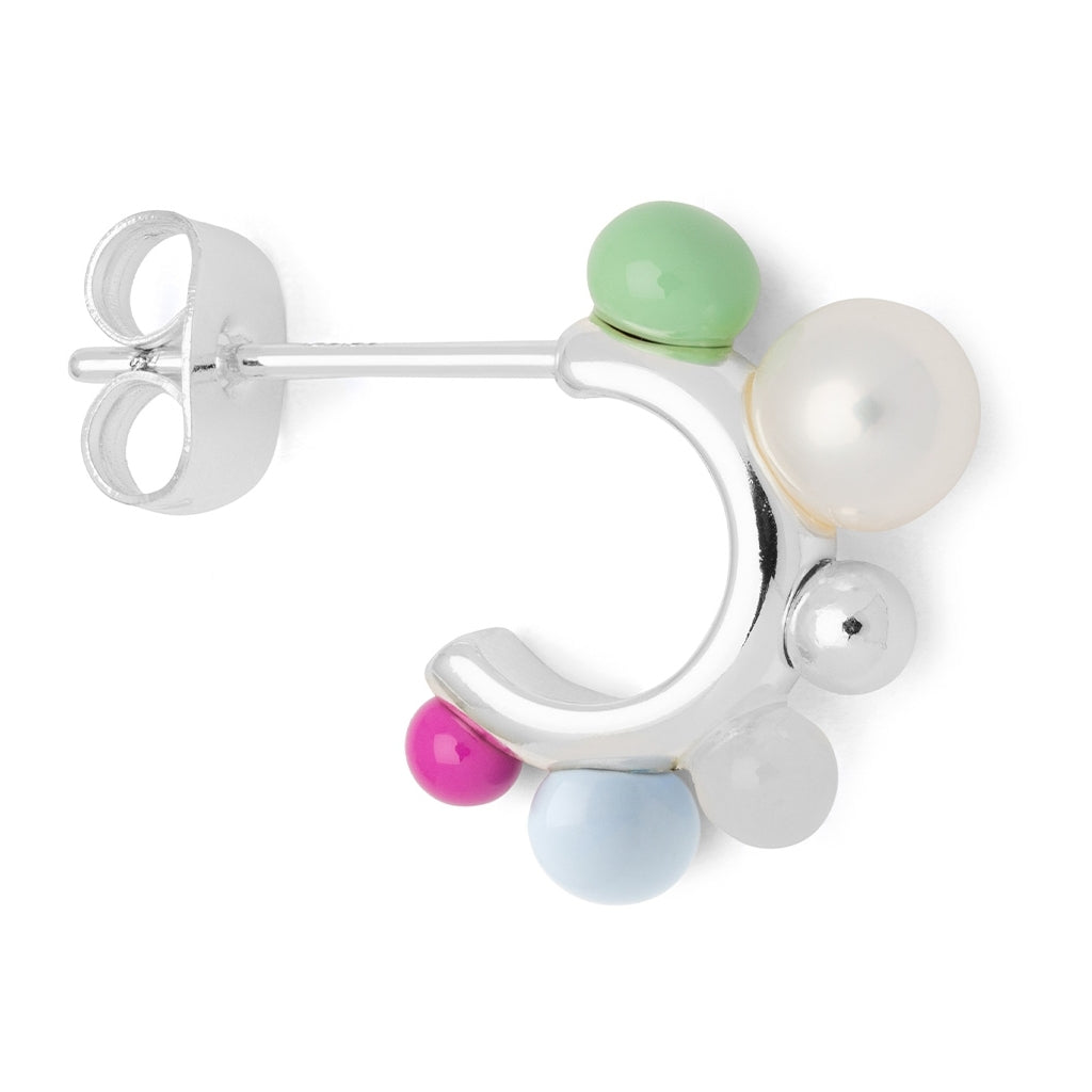 LULU Copenhagen Space Hoops Par silverplaterÀd Hoops Skyride Blue