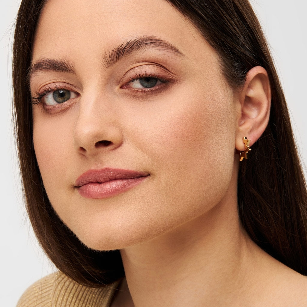 LULU Copenhagen Star Hoops paar Hoops Guldpläterad