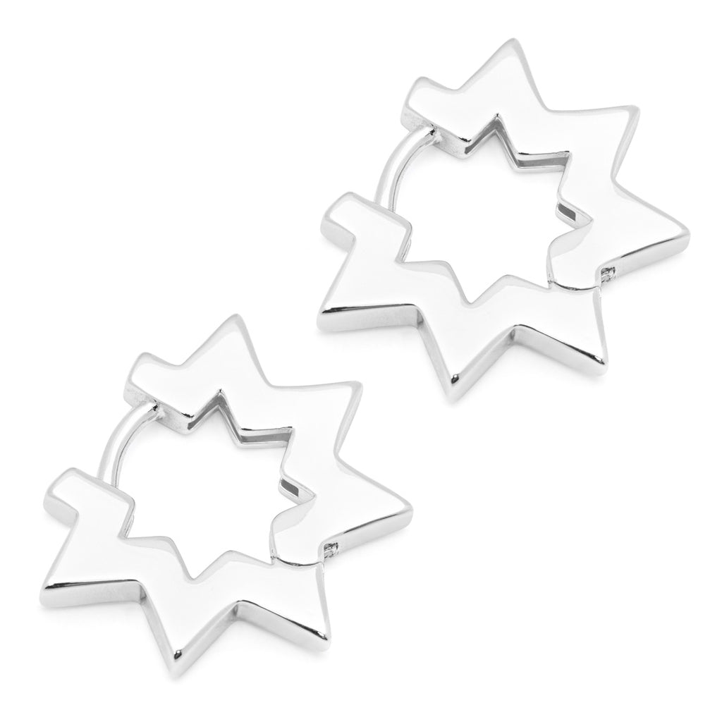 LULU Copenhagen Star Hoops paar Hoops Silver Plated
