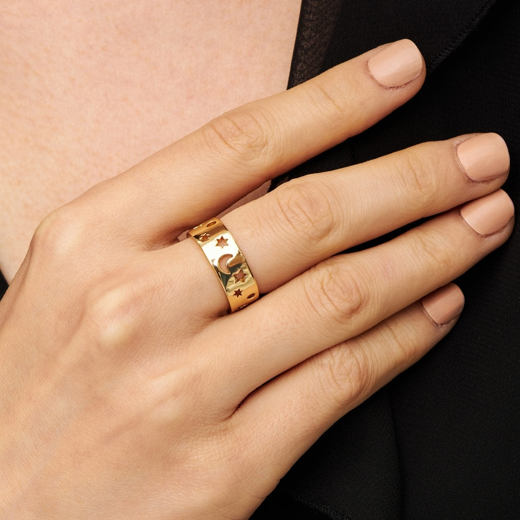 LULU Copenhagen Stardust Ring Rings Guldpläterad