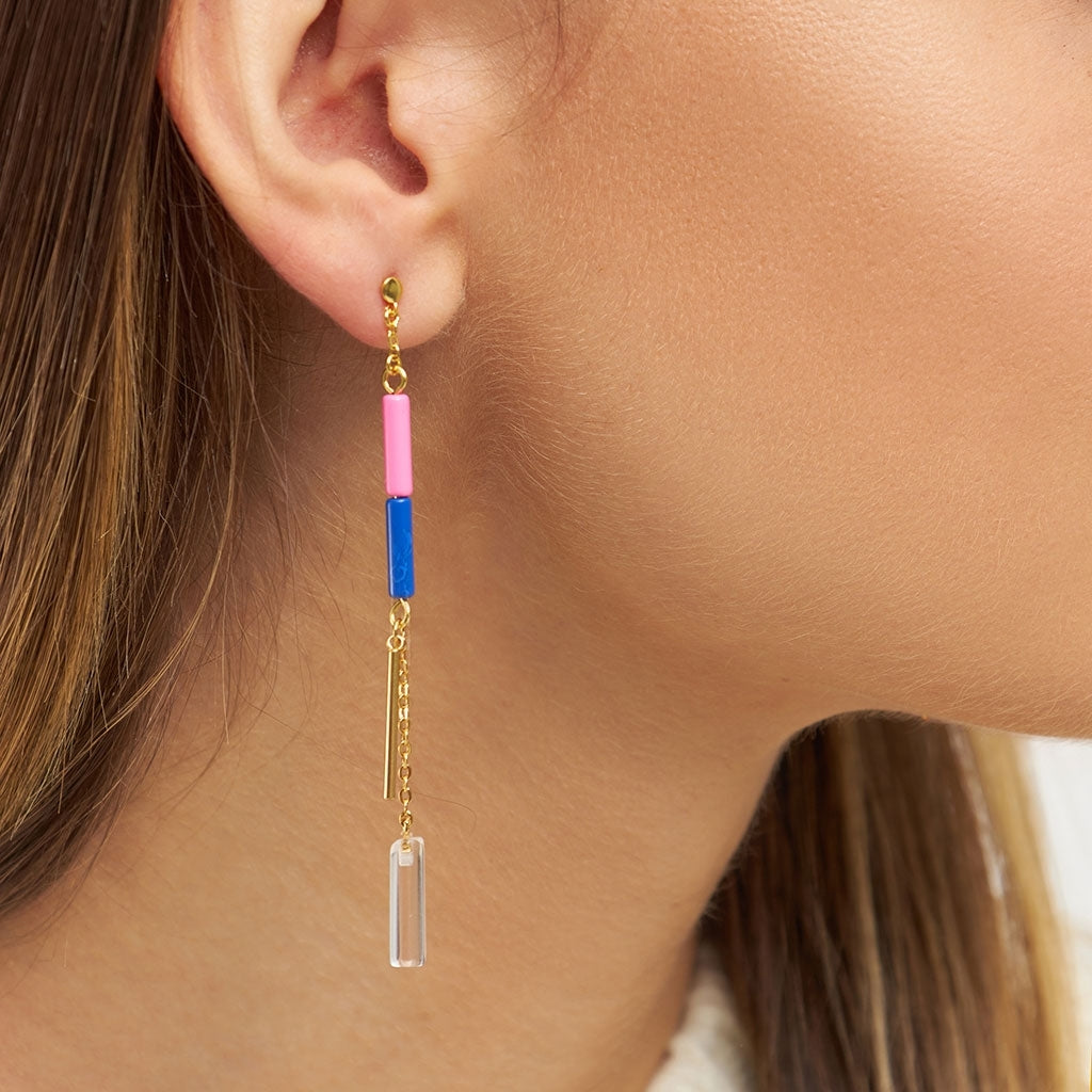 LULU Copenhagen Topping Long Crystal örhÀnge 1 st Ear stud, 1 pcs GuldplÀterad