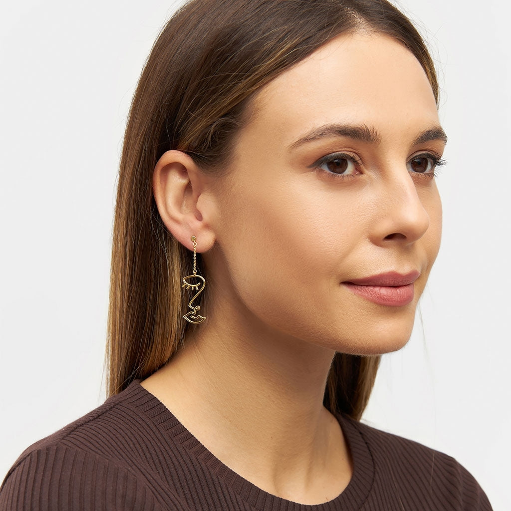 LULU Copenhagen Topping Long Woman örhänge 1 st Ear stud, 1 pcs Guldpläterad