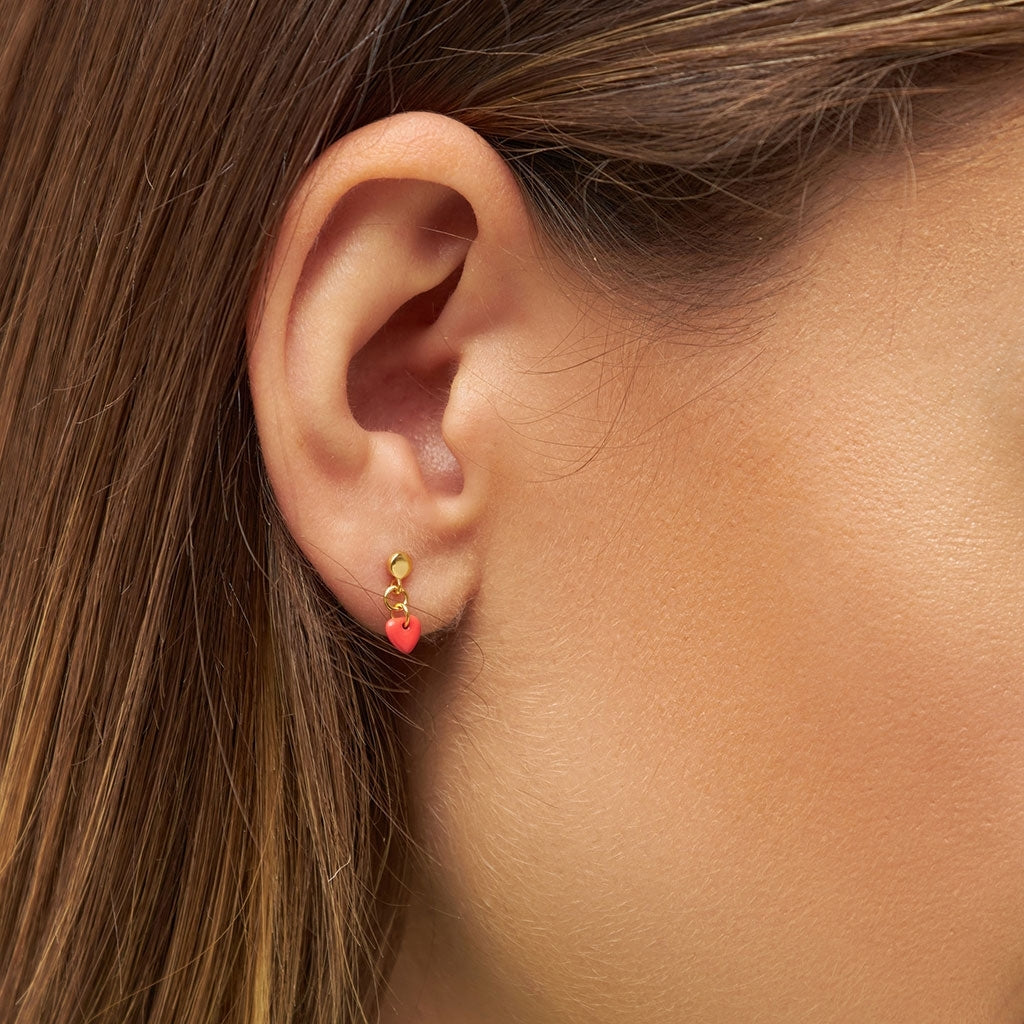 LULU Copenhagen Love U Dangling örhänge 1 st Ear stud, 1 pcs Läppstift röd