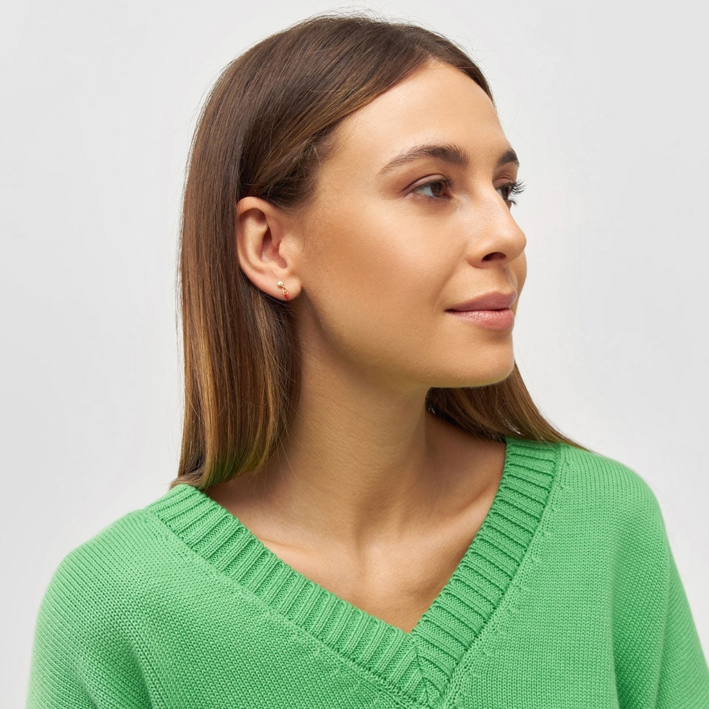 LULU Copenhagen Love U Dangling örhänge 1 st Ear stud, 1 pcs Läppstift röd