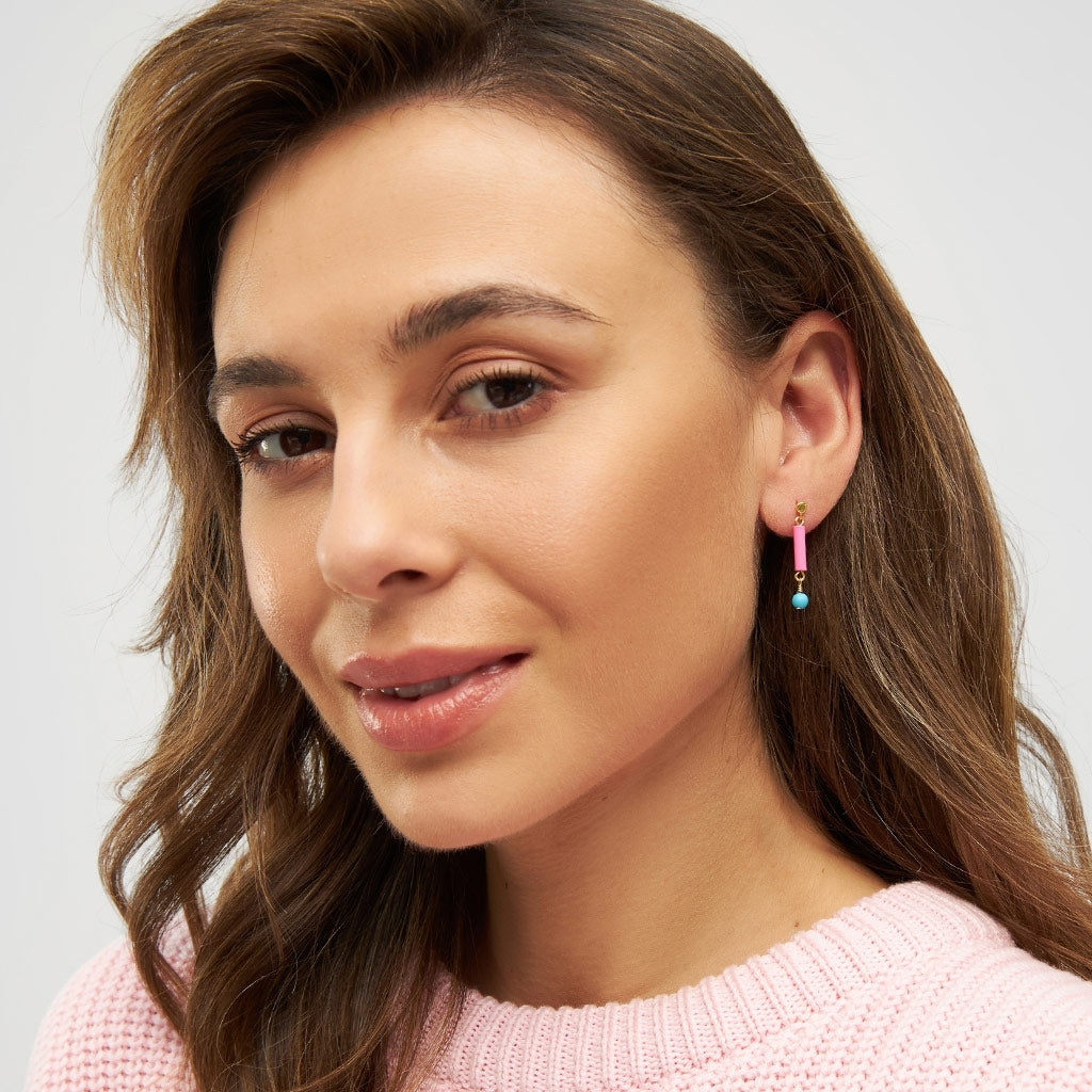 LULU Copenhagen Topping Short Pipe örhÀnge 1 st Ear stud, 1 pcs Pink