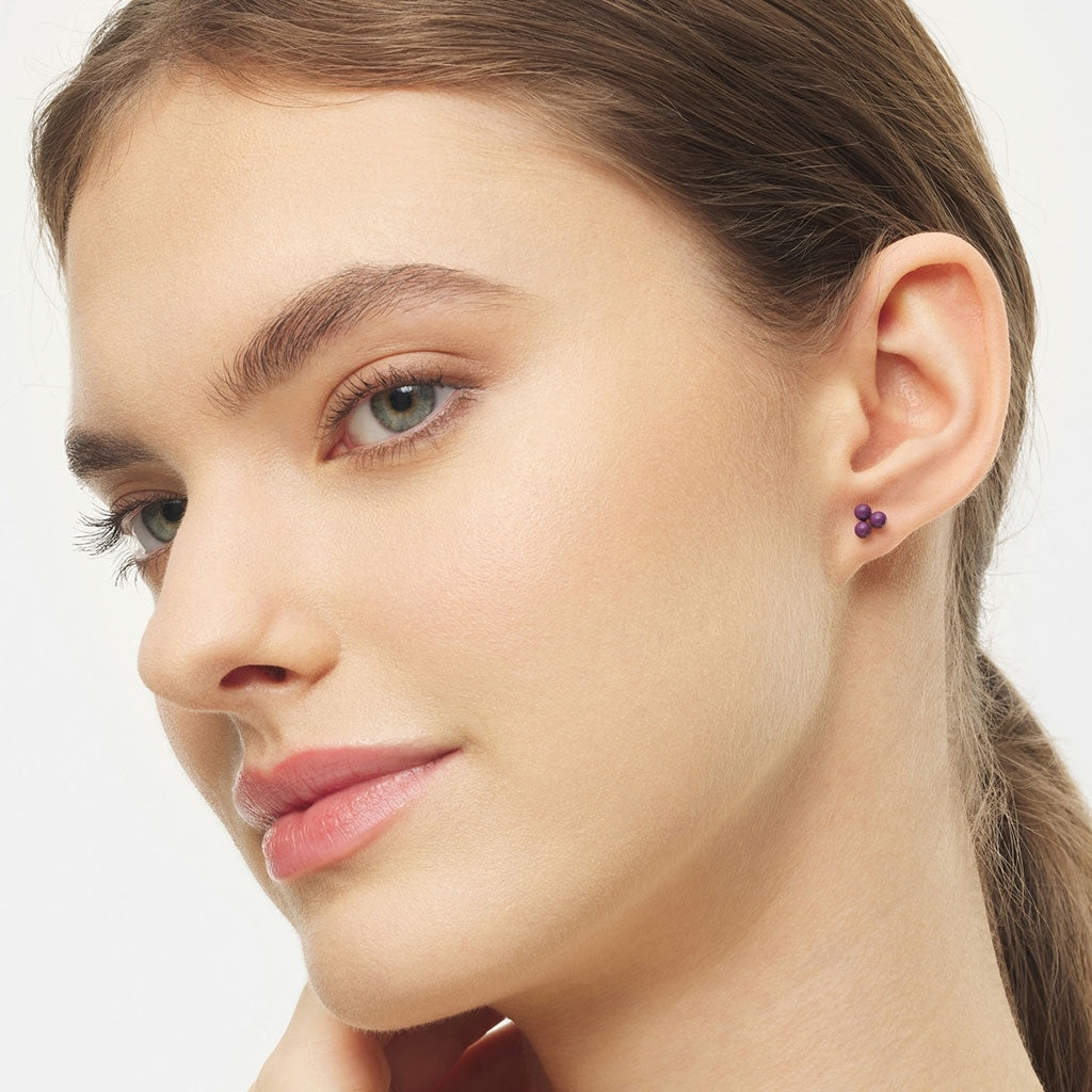 LULU Copenhagen Trio örhÀnge 1 st Ear stud, 1 pcs Purple Harvest