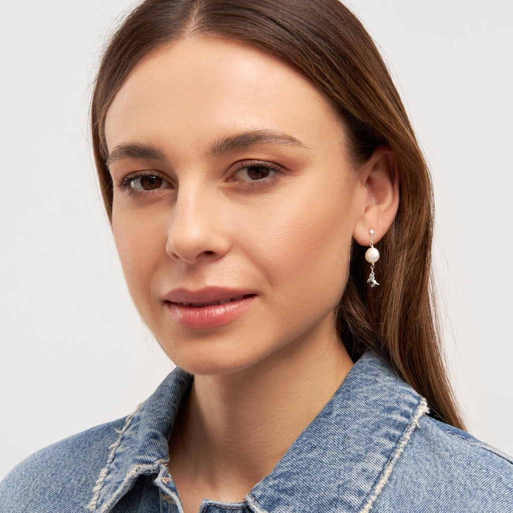 LULU Copenhagen Wild Horse Pearl örhänge 1 st silverpläterad Ear stud, 1 pcs Silver Plated