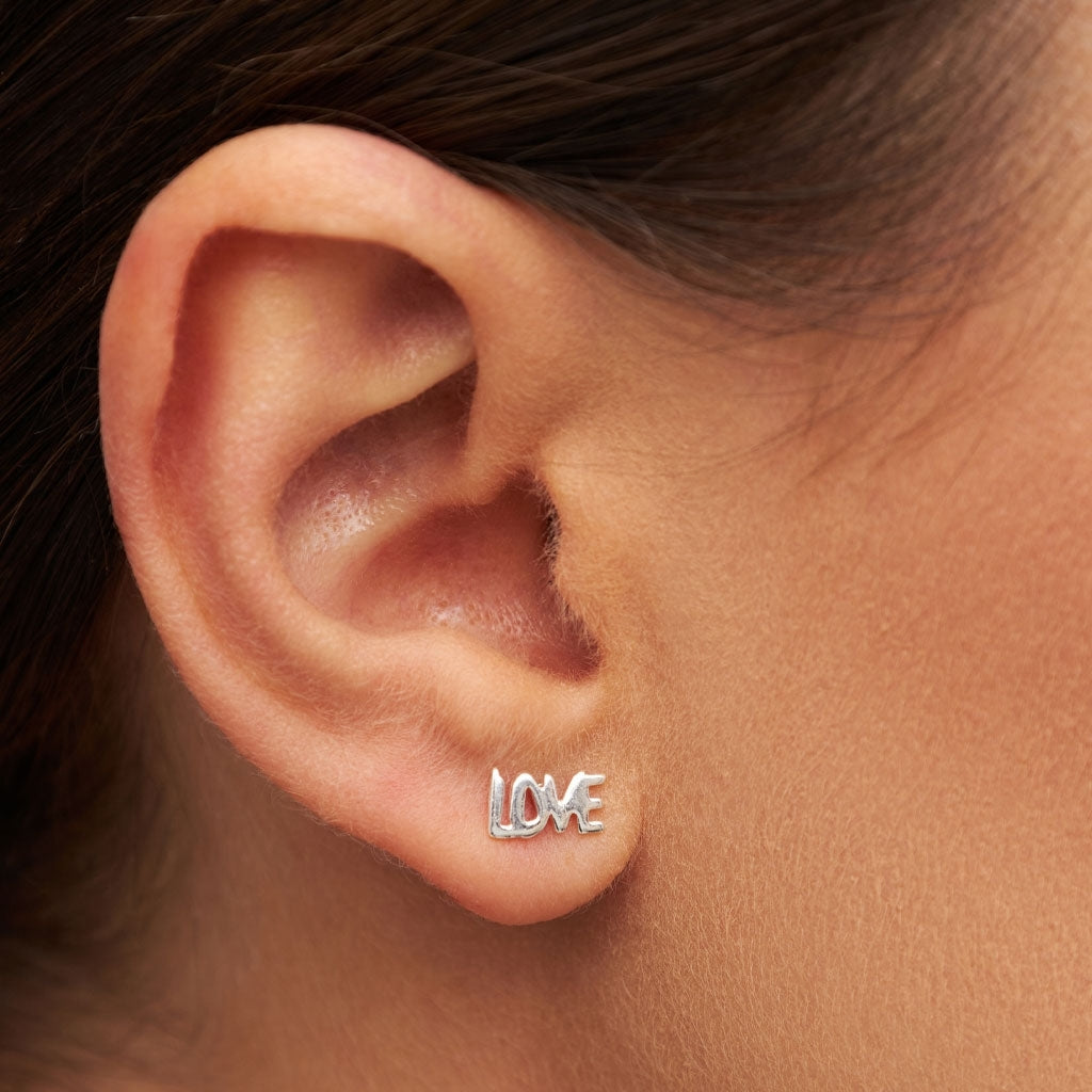 LULU Copenhagen Word Love örhänge 1 st Ear stud, 1 pcs Silver