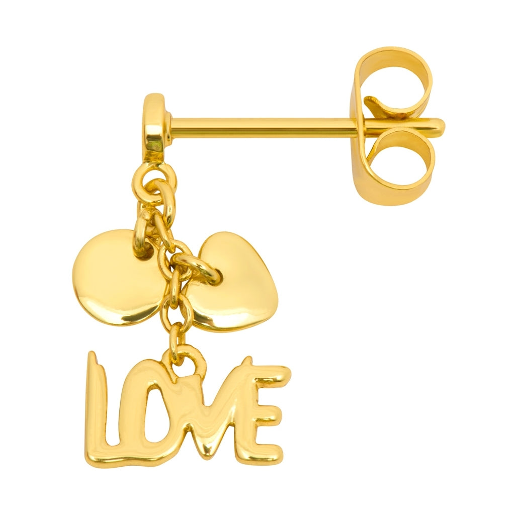LULU Copenhagen Word Love Dangling örhÀnge 1 st Ear stud, 1 pcs GuldplÀterad