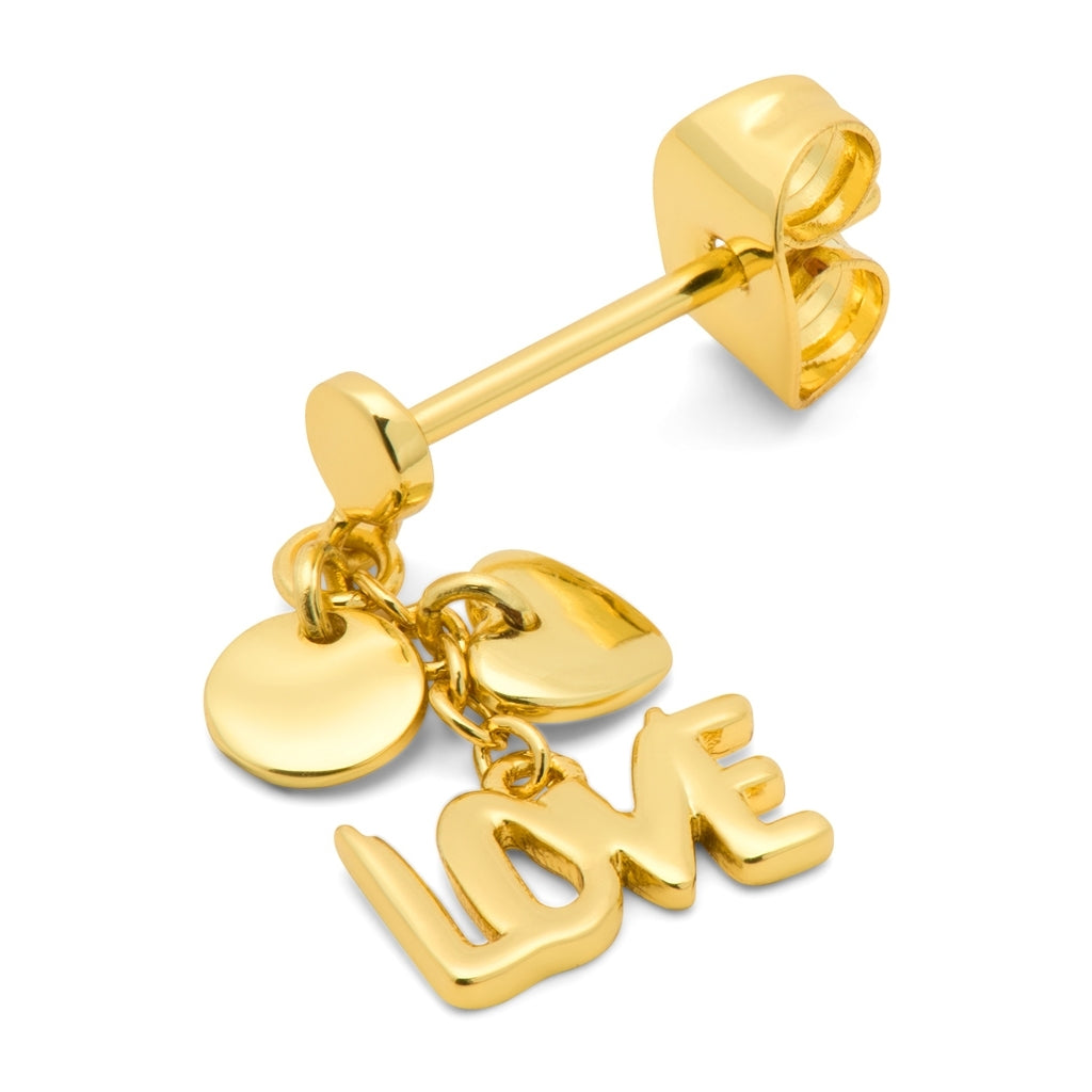 LULU Copenhagen Word Love Dangling örhänge 1 st Ear stud, 1 pcs Guldpläterad