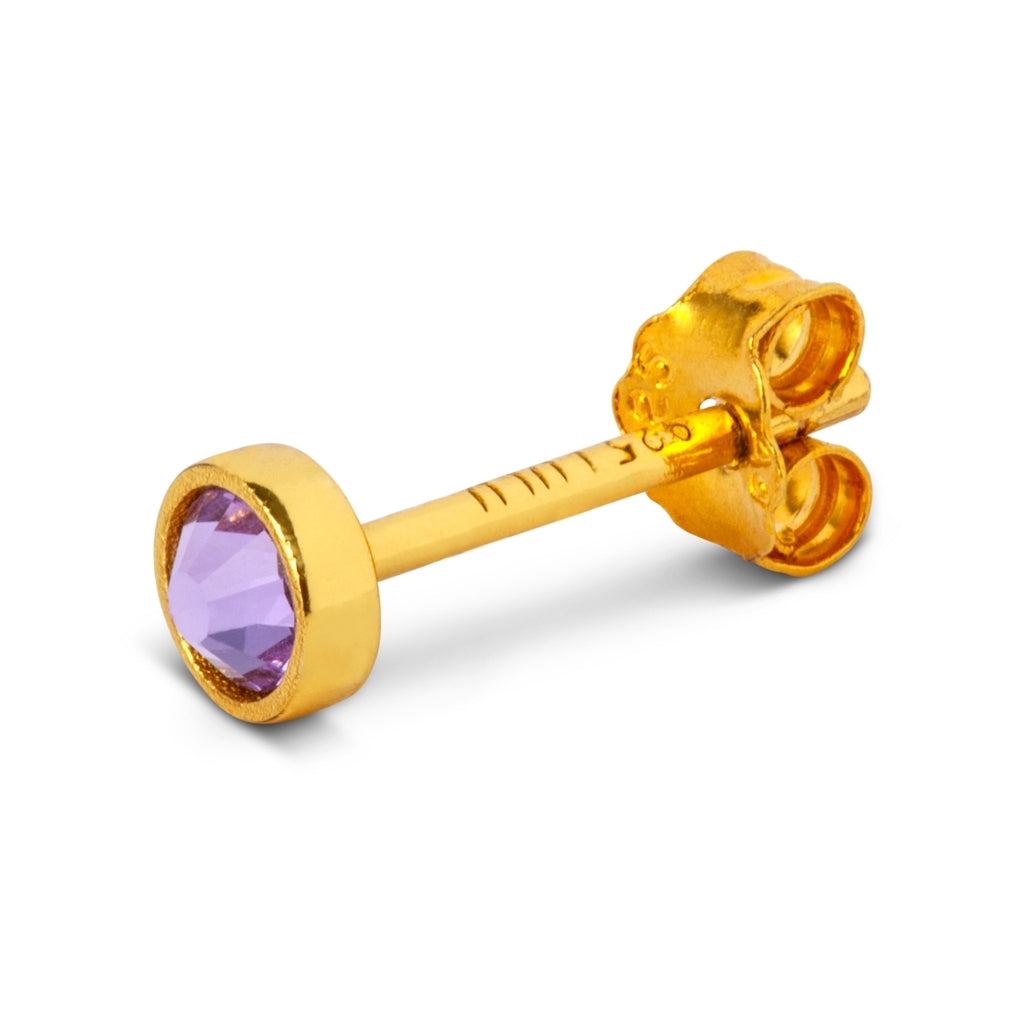 LULU Copenhagen Bling örhänge 1 st guldpläterad Ear stud, 1 pcs Violett