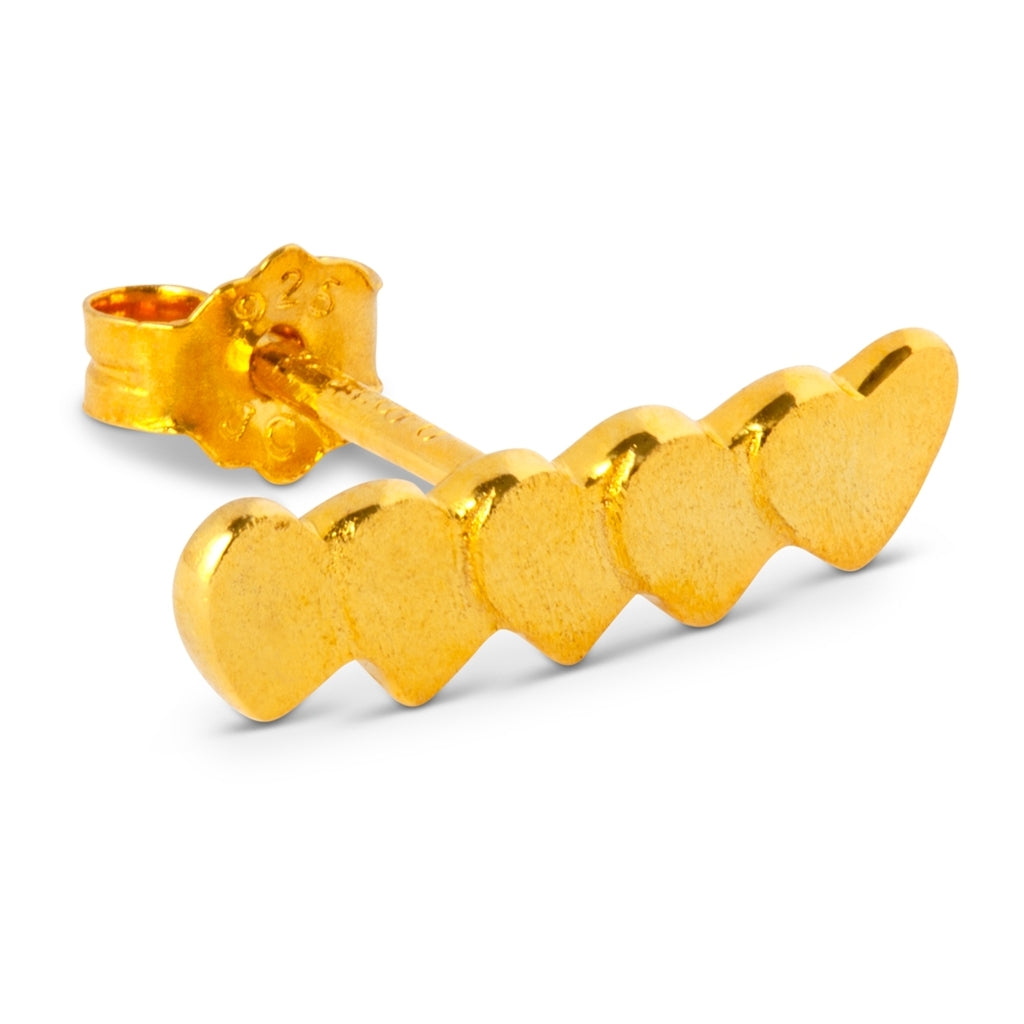 LULU Copenhagen Domino Hearts 5 örhÀnge 1 st Ear stud, 1 pcs GuldplÀterad