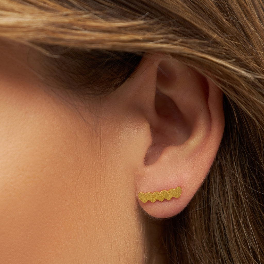 LULU Copenhagen Domino Hearts 5 örhänge 1 st Ear stud, 1 pcs Guldpläterad