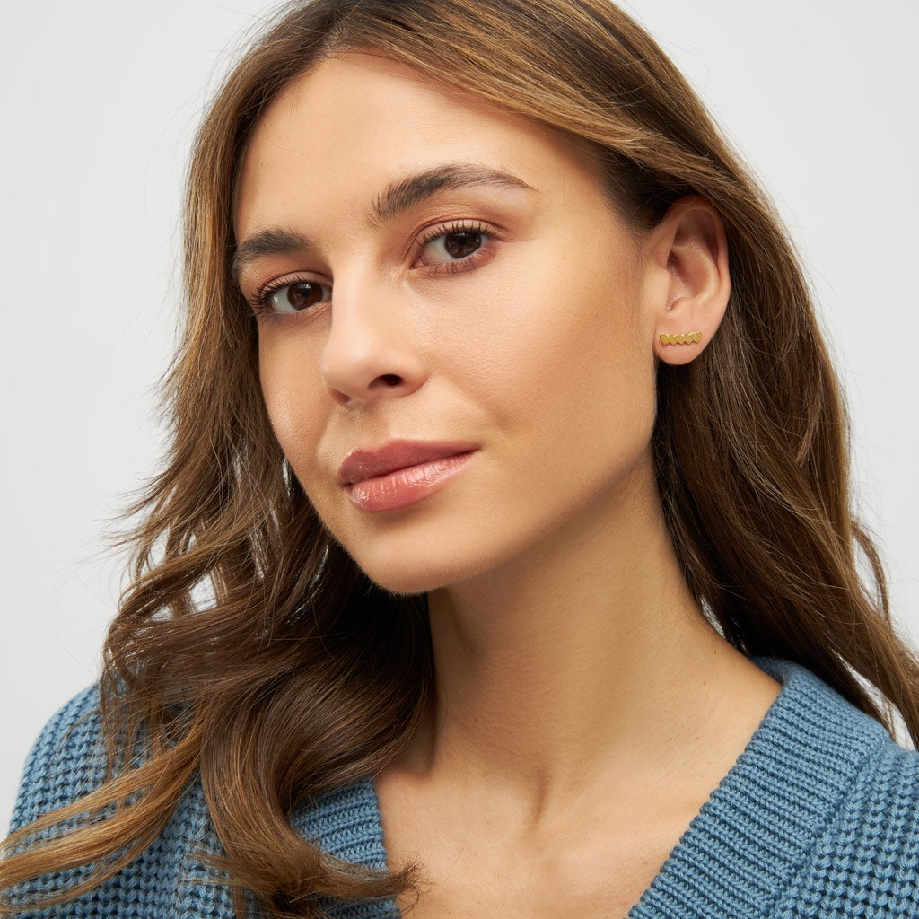 LULU Copenhagen Domino Hearts 5 örhänge 1 st Ear stud, 1 pcs Guldpläterad