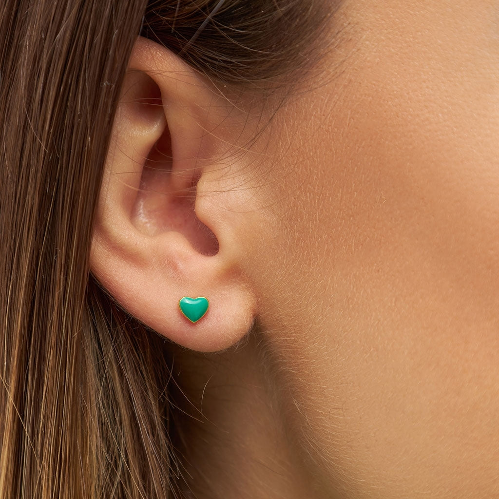 LULU Copenhagen Love U örhänge 1 st Ear stud, 1 pcs Ljusgrön