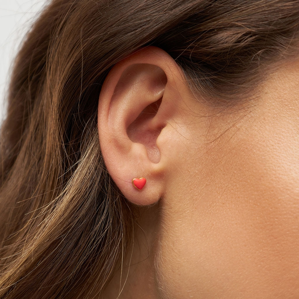 LULU Copenhagen Love U örhÀnge 1 st Ear stud, 1 pcs Röd