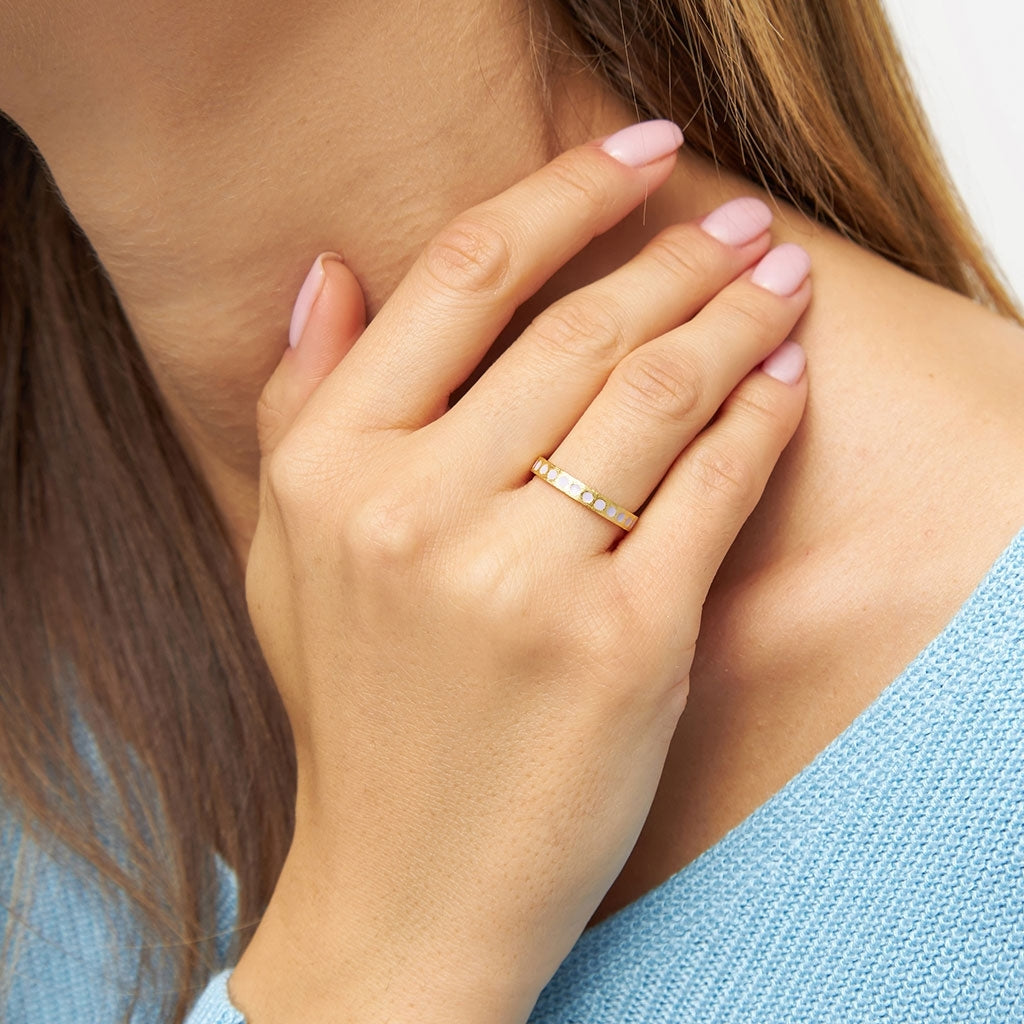 LULU Copenhagen Pattern Ring guldpläterad Rings Lila