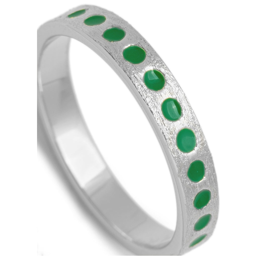 LULU Copenhagen Pattern Ring silver Rings Ljusgrön