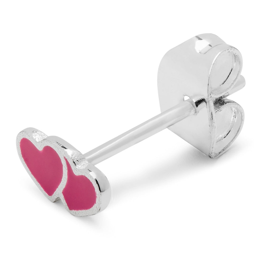 LULU Copenhagen 2Hearts örhänge 1 st silverpläterad Ear stud, 1 pcs Plum