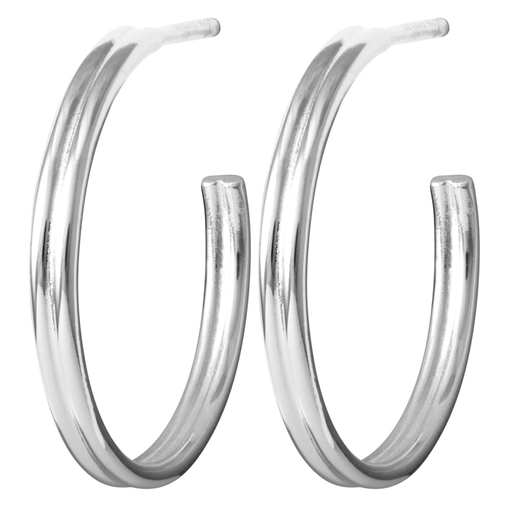 LULU Copenhagen 2for1 Medium Hoops par Hoops Silver