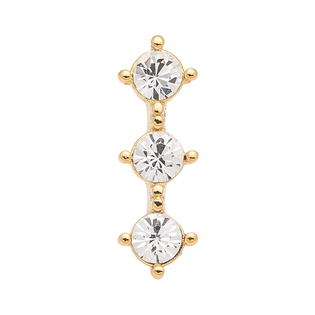 LULU Copenhagen 3 Crystals 1 st Ear stud, 1 pcs Silk