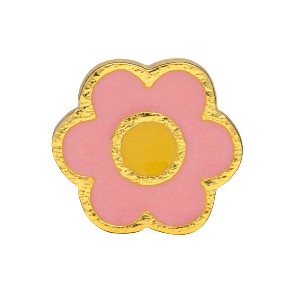 LULU Copenhagen Anemone örhänge 1 st guldpläterad Ear stud, 1 pcs Yellow-Pink