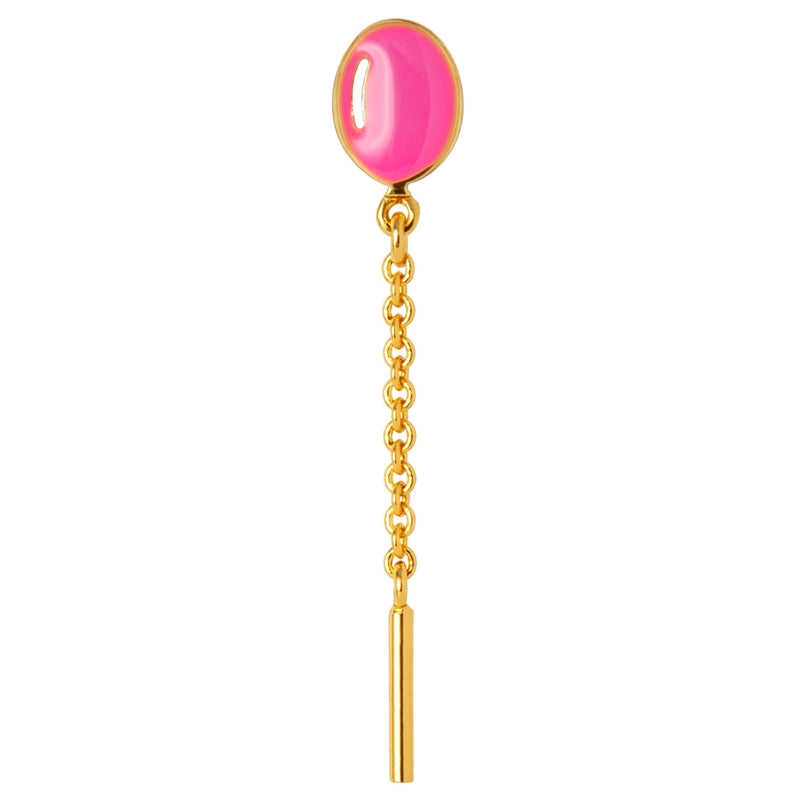 LULU Copenhagen Balloon 1 st guldpläterad Ear stud, 1 pcs Pink