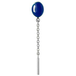 LULU Copenhagen Balloon 1 st silverpläterad Ear stud, 1 pcs Dazzling Blue
