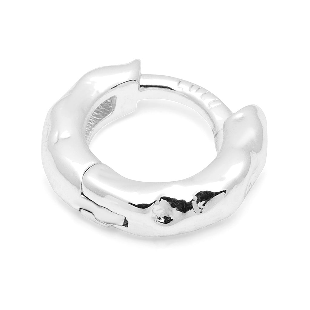 LULU Copenhagen Basic Rough Hoops par Hoops Silver Plated
