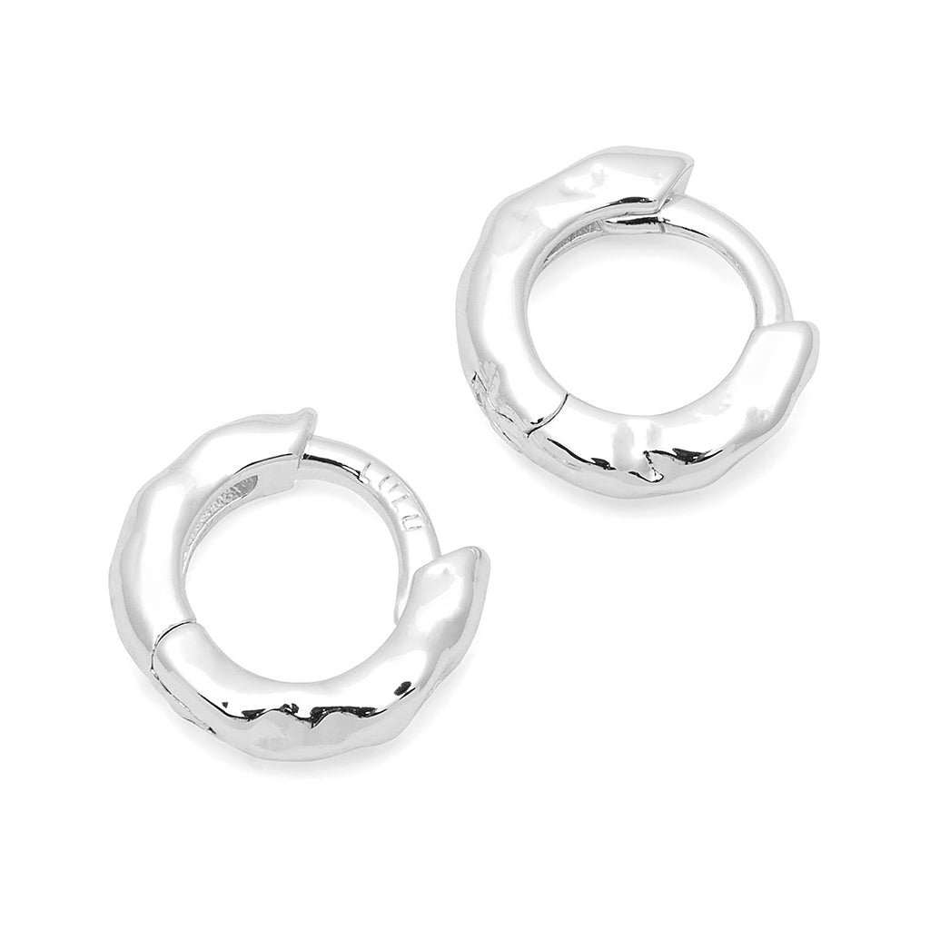 LULU Copenhagen Basic Rough Hoops par Hoops Silver Plated
