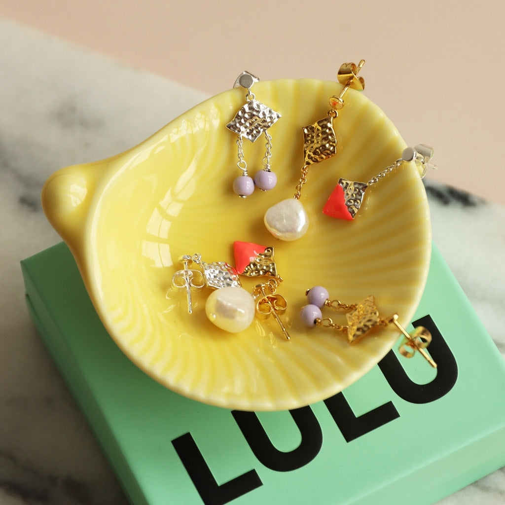 LULU Copenhagen Boheme Dipped örhänge 1 st Ear stud, 1 pcs Orange/Coral