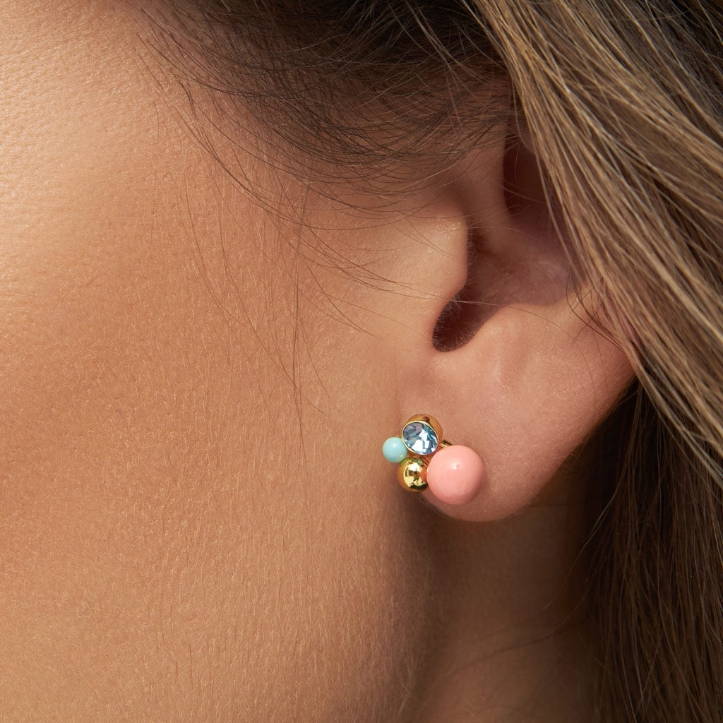 LULU Copenhagen Bouquet Burnt Coral örhänge 1 st Ear stud, 1 pcs Guldpläterad